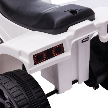 HOMCOM Mini Electric Quad Kids Електричний квадроцикл Коляска Електричний мотоцикл з 2 фарами Електричний квадроцикл Пляжний автомобіль Форма PP Сталь Чорний+Білий