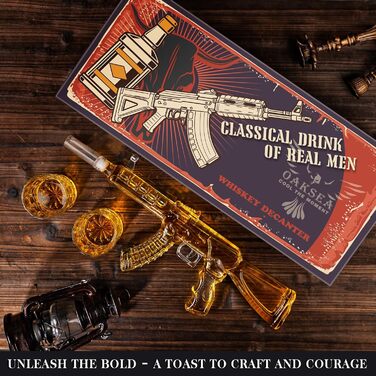 Набір віскі Oaksea: декантик та 2 келихи – подарунок для чоловіка, тата, друзя, коханого. Ідеальний подарунок на Різдво та інші свята для любителів віскі. Аксесуари для бару.