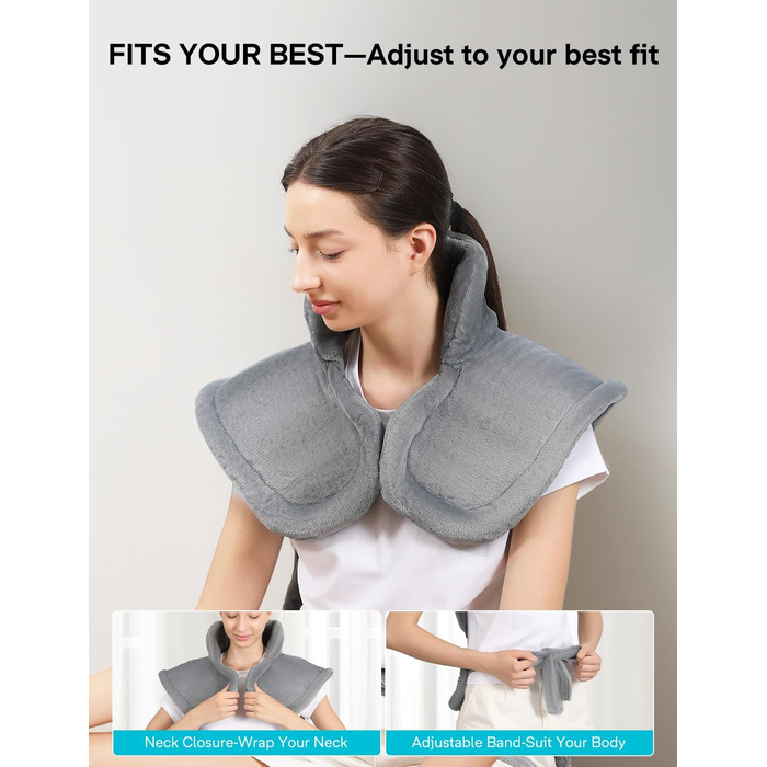 Електричний нагрівальний килимок для спини, шиї та плечей ALLJOY, 56 x 84 см, 6 режимів нагріву, таймер, автовимкнення