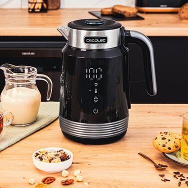 Електричний чайник Cecotec ThermoSense 600 Touch Black, 1.7 л, 2200 Вт, нержавіюча сталь, BPA-free, LED, 360°
