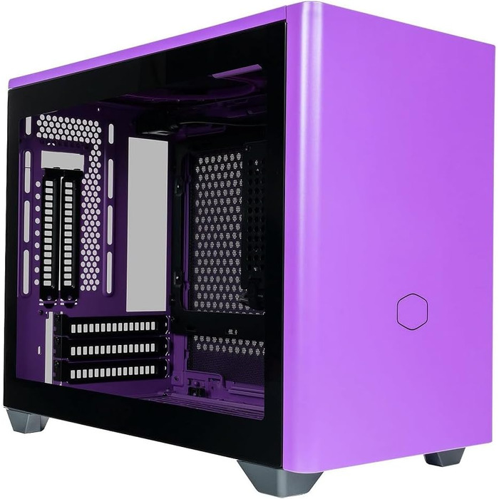 Корпус для ПК Cooler Master MasterBox NR200P Mini-ITX із загартованим склом, вертикальним розміщенням відеокарти, безінструментальним доступом 360°, преміальні варіанти охолодження, колір Nightshade Purple