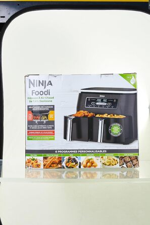 Цифрова фритюрниця Ninja [AF300EU], 9,5 л, 2 відділення, з антипригарним покриттям, можна мити в посудомийній машині, 6-в-1