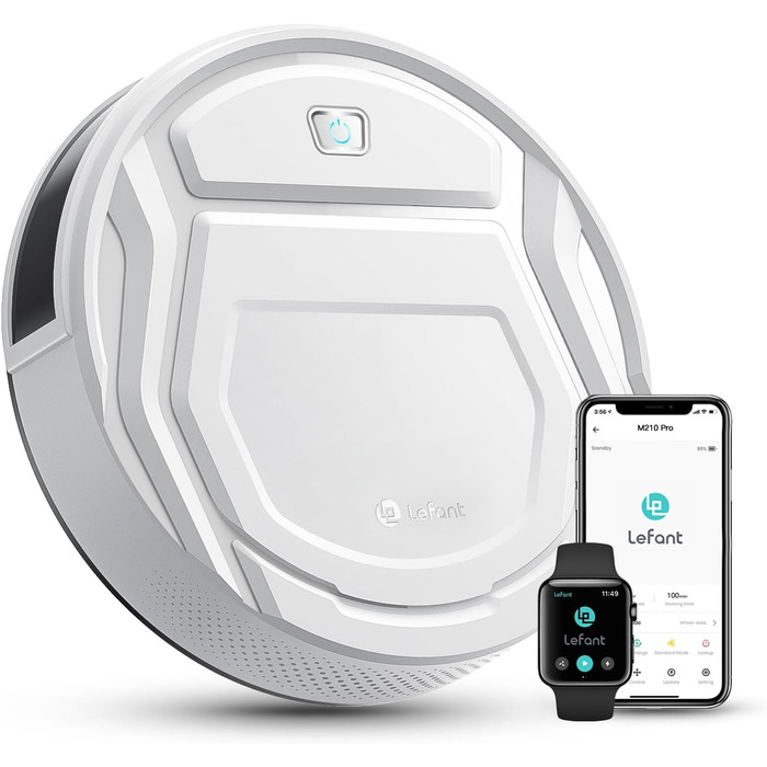 Робот-пилосос LEFANT M210P: потужний, для твердих підлог, з Wi-Fi, Bluetooth, Alexa, 2200Pa, без функції вологого прибирання