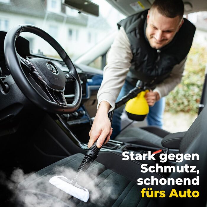 Пароочисник ручний Neighbor's Friend® Нова модель - Потужний ручний пароочисник, 3.5 Bar, кабель 4м, бак 350мл. Для авто, майстерні, дому та миття вікон (Пароочисник - Жовтий - 2 шт. в наборі)