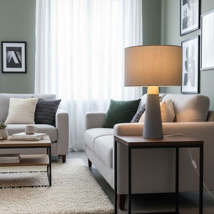 Лампа настільна Relaxdays з оксамитом та льоном