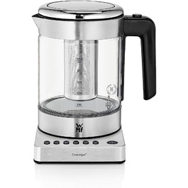 Електричний чайник-заварник WMF Küchenminis 2 в 1 з регулюванням температури, 1 л, 1900 Вт, скло, з тримачем для чайних пакетиків та ситом