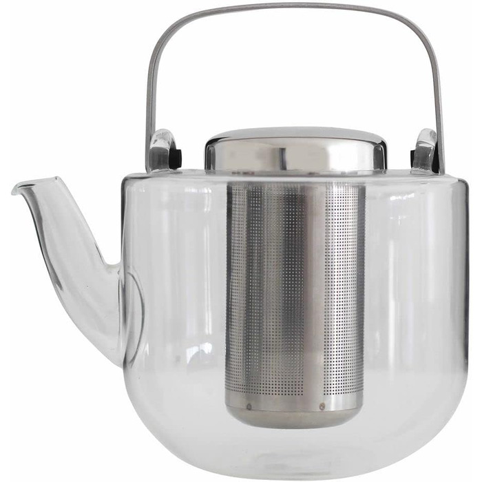 Чайник VIVA Scandinavia з фільтром, скляний чайник з термостійким ситечком, скляний чайник з підігрівом, без розсипного чайного пакетика, 1,3 л (0,65 л)