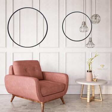 Круглий настінний дзеркало GOLD&CHROME UNIQUE DESIGN чорного кольору - 50 x 50 см, для ванної кімнати та макіяжу, з алюмінію, декоративне, велике, 2 роки гарантії