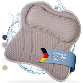 Преміум подушка для ванни з підголовником та підтримкою шиї | Ергономічна подушка для ванни з присосками | Синій (Сірий)