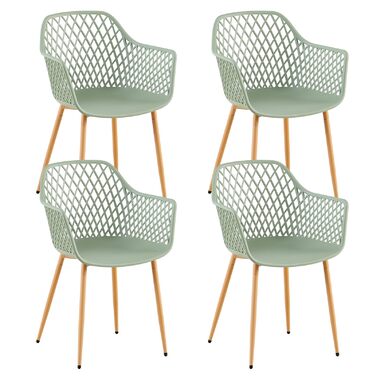 Набір садово-розслаблюючих крісел 4 шт. для тераси, балкону та саду, 120 кг, сіро-зелений