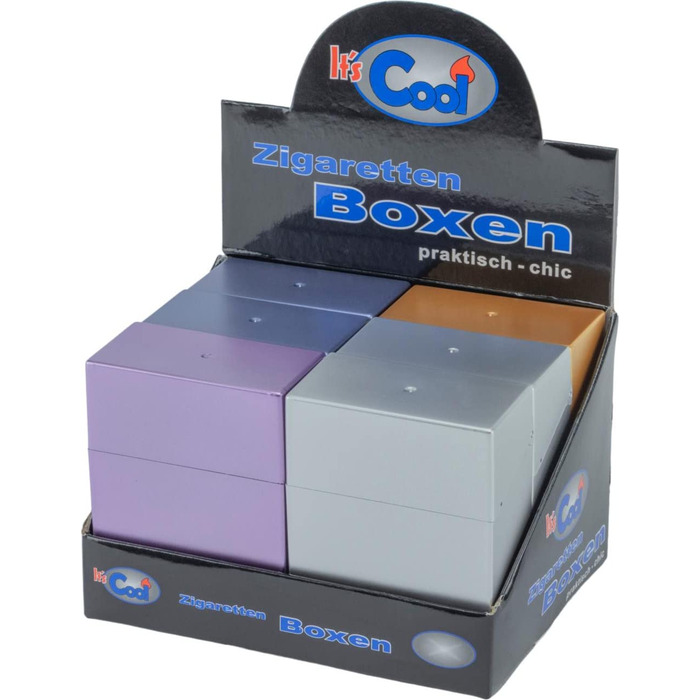 Сигаретна коробка XXL для Big Box металеві кольори для 30 сигарет футляр пластикове зберігання сигарет без ударних зображень (асорті 4 кольори)