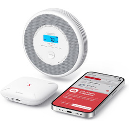 Датчик диму та CO X-Sense з Wi-Fi, голосовий сповіщення та визначенням місця розташування, 2-в-1, з базовою станцією SBS50, XP0A-MR11