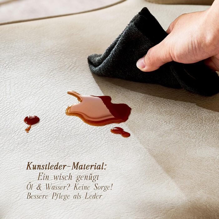 CLIPOP Комплект обідніх стільців 4 шт. Ретро, штучна шкіра, м'яке сидіння, металеві ніжки, для кухні/офісу, бежевий колір