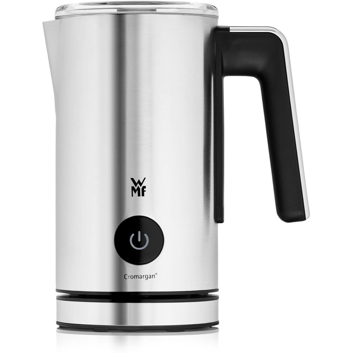 Електричний спінювач молока WMF Stelio, 500 Вт, 150-250 мл, антипригарне покриття, бездротовий, для гарячого та холодного молока, какао, cromargan матовий/сріблястий