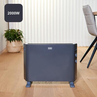 Конвектор BLACK+DECKER BXCSH1800E, 1800 Вт, чорний, з можливістю монтажу на стіну, аналогове керування