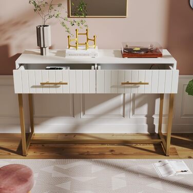 Консольний столик SogesHome з 2 шухлядами: 100x45x75 см (метал, дерево)