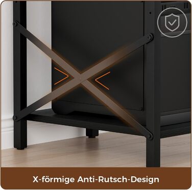 Ігровий стіл Oak & Tea 120x52 см з ящиками, регульованою полицею та підставкою для монітора – для роботи, навчання та геймінгу, коричнево-чорний