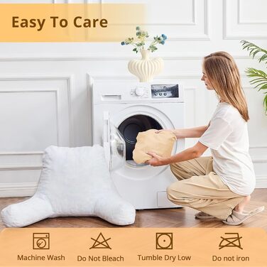 Підкуштуник Sasttie з велюровою спинкою для читання в ліжку, м'яка подушка для підтримки спини, з підлокітниками для дивана, софи та підлоги, ідеально для гуртожитків та аксесуарів для читання, колір: пісочний