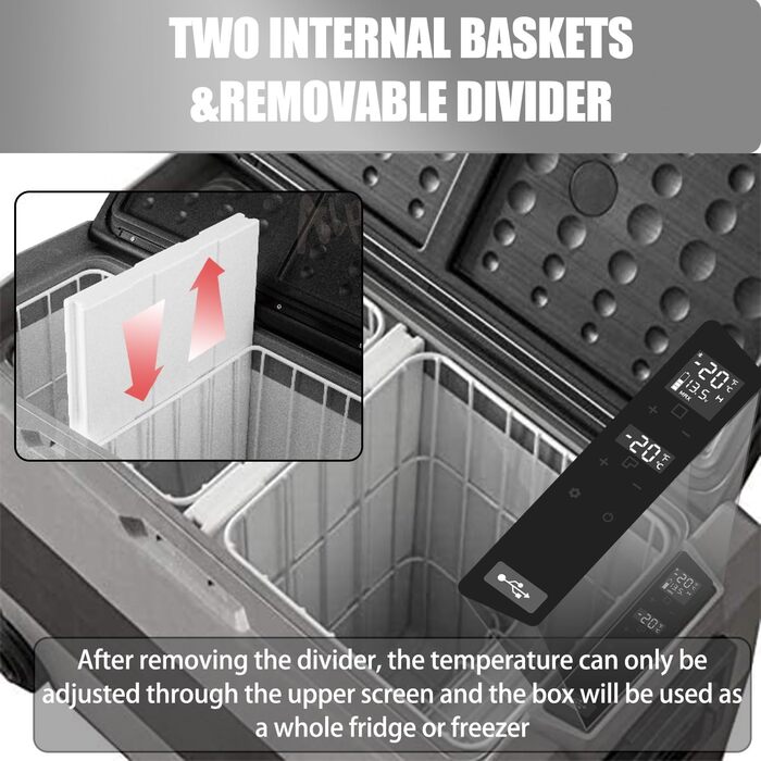 Автохолодильник Alpicool T60 60л компресорний, портативний для авто, кемпінгу, вантажівок, будинків на колесах (-20°C до +20°C) з USB