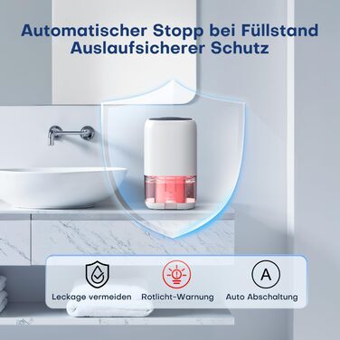 Електричний осушувач повітря 1000 мл з LED-підсвіткою, компактний, тихий та ефективний для дому, ідеальний для ванної кімнати та шафи