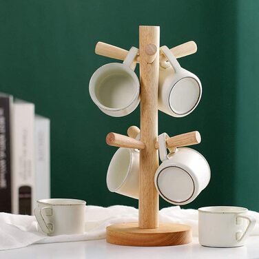 Держатель для чашки JUHONNZ, дерев'яна підставка для кренделя, тримач для чашки, тримач для кренделя, тримач для чашки, дерево для кухонної стійки, стіл