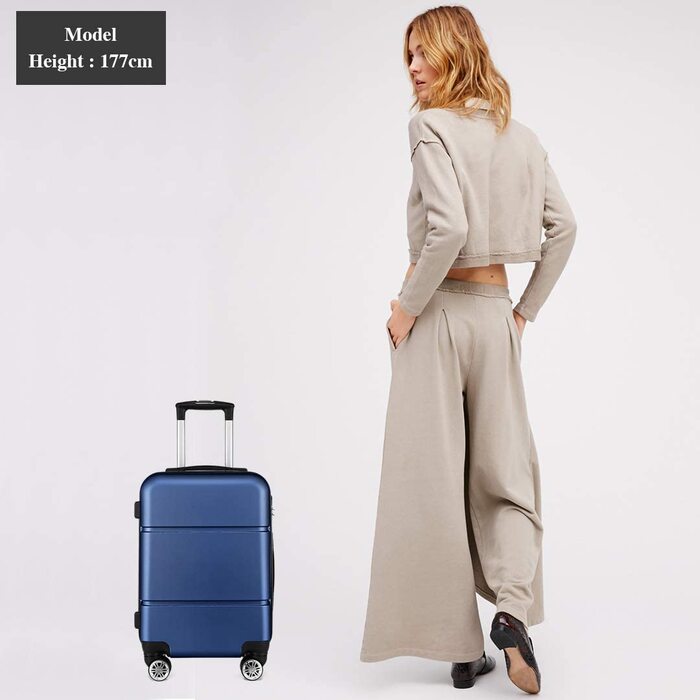 Валіза ручної поклажі KONO 55x38x22 см, 33 літри, ABS, Marineblau