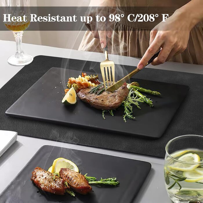 Набори серветок Pixieora: миючі, з підставки, з штучної шкіри, двосторонні, протиковзні, сірі та чорні (4 шт.)