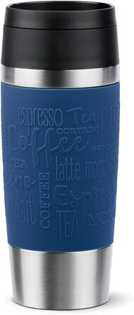 Термокружка Emsa N20210 Travel Mug Classic, 0.36 л, нержавіюча сталь, 4 години гаряче, 8 годин холодне, герметична, для миття в посудомийній машині, 360° клапан, темно-синій
