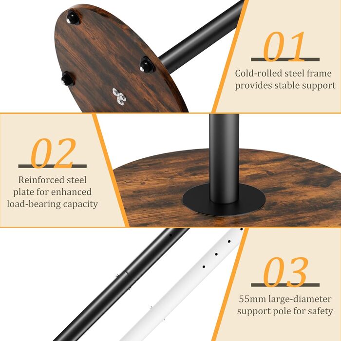 Підставка для телевізора Unho з регульованою висотою та коліщатками, для екранів 40-75 дюймів, VESA 600x400 мм (чорний)