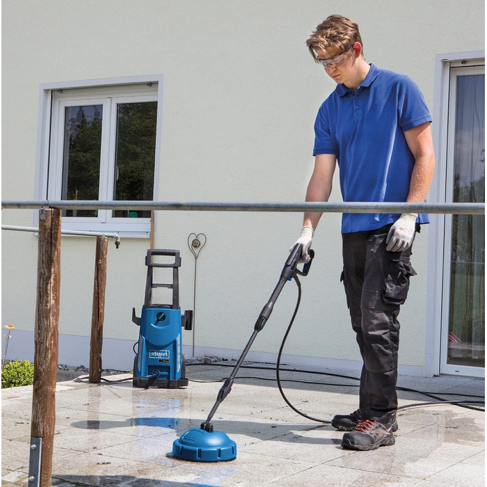 Мийка високого тиску Scheppach HCE2600 з набором аксесуарів 8 шт. 180 бар, 2400 Вт, 480 л/год, мобільний мийник з щіткою
