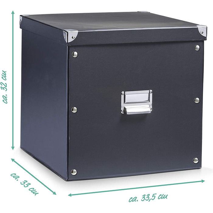 Ящик для зберігання Celler 17598, картонний, 31 х 26 х 14 см (приблизно 33,5 х 33 х 32 см, чорний)