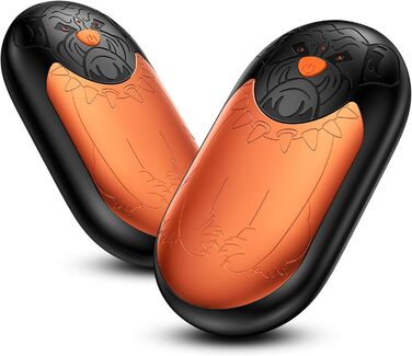 Електричний гріє для рук 2 шт. | Перезарядний кишеньковий гріє з 3 режимами нагріву, 6000mAh. Для жінок, чоловіків, кемпінгу, полювання, гольфу (Помаранчевий)