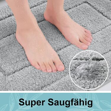 Килимок для ванної кімнати Homaxy з мікрофібри, неслизький, 60x90 см, сірий