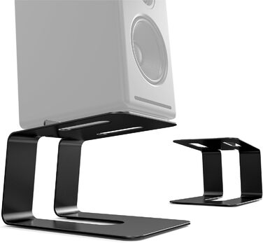 Підставка для акустики преміум-класу (пара) - регулювання нахилу для оптимального звучання, стабільна та неслизька для геймінгового та ПК столу (чорний)