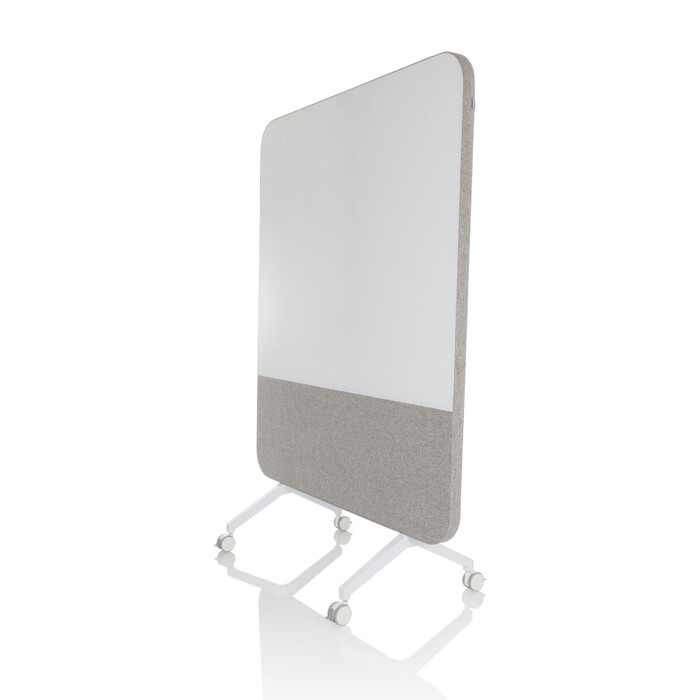 Акустична панель з білою дошкою VISION BOARD, матеріал: пластик / текстиль, колір: сірий, hjh OFFICE