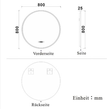 Круглий LED дзеркало для ванної кімнати 70 см з підсвіткою, сенсорне керування, протизапітніння, Alpha Series, холодне біле світло