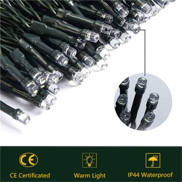 LED-гірлянда HoldOneLight 1000 LED, 20м, тепле біле світло, для декору інтер'єру, екстер'єру, саду, ялинки