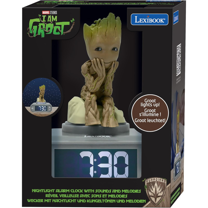 Дитячий ліхтарик-годинник Lexibook Disney Stitch, рожевий, зі звуками та підсвічуванням LCD, функція сну RL800D1