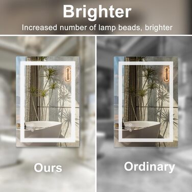 Дзеркало для ванної кімнати Sanitemodar LED 50x70 см з підсвічуванням, антизапар, сенсорне керування