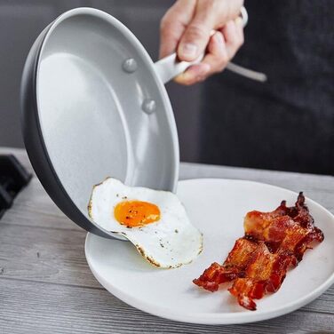 Сковорода GreenPan Chatham з антипригарним покриттям Hartelox, 20.3 см, без PFAS, для посудомийної машини, жаростійка, сіра