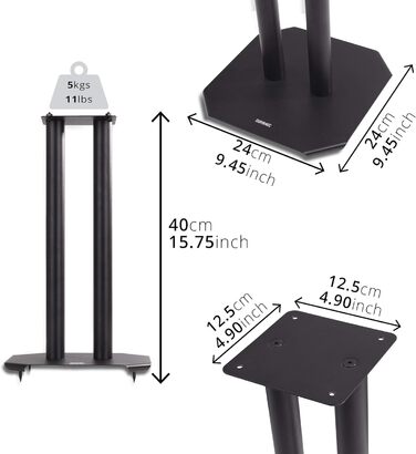 Підставка для динаміків Duronic SPS1022/40, 40 см, важка, з низьким рівнем вібрації, універсально сумісна