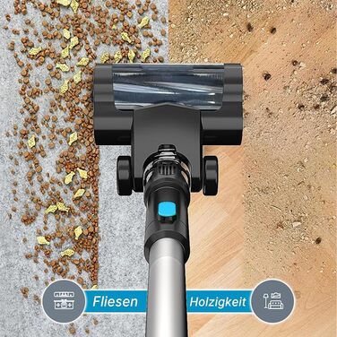 Бездротовий акумуляторний пилосос сумісний з Makita 18V, 2 x 5.5AH акумулятори, 15000Pa, LED, для твердих поверхонь, килимів та шерсті тварин (без акумулятора)