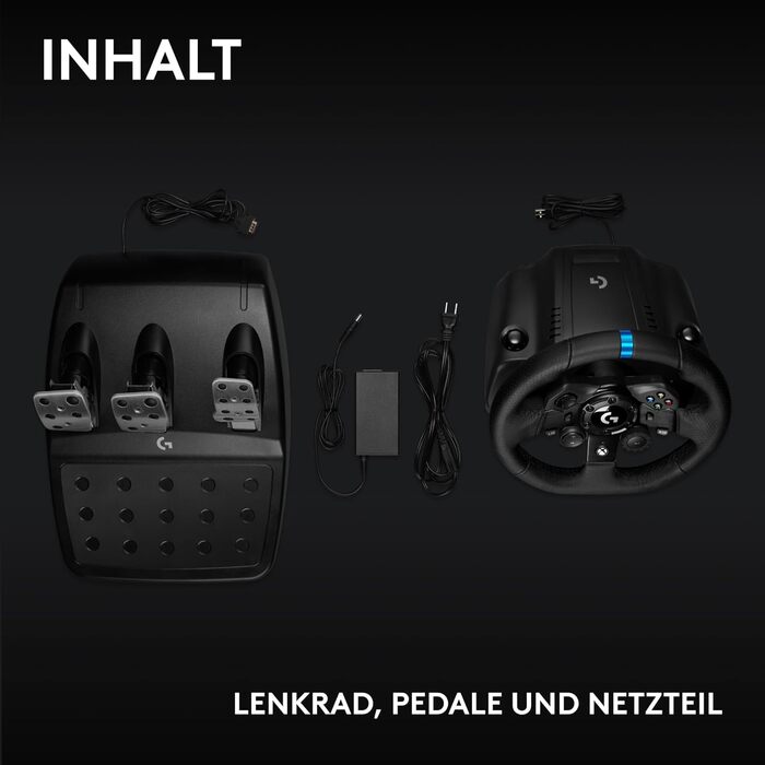 Logitech G923 Рульове колесо з педалями для Xbox, Xbox One та PC, TRUEFORCE, 1000Hz, Подвійне зчеплення