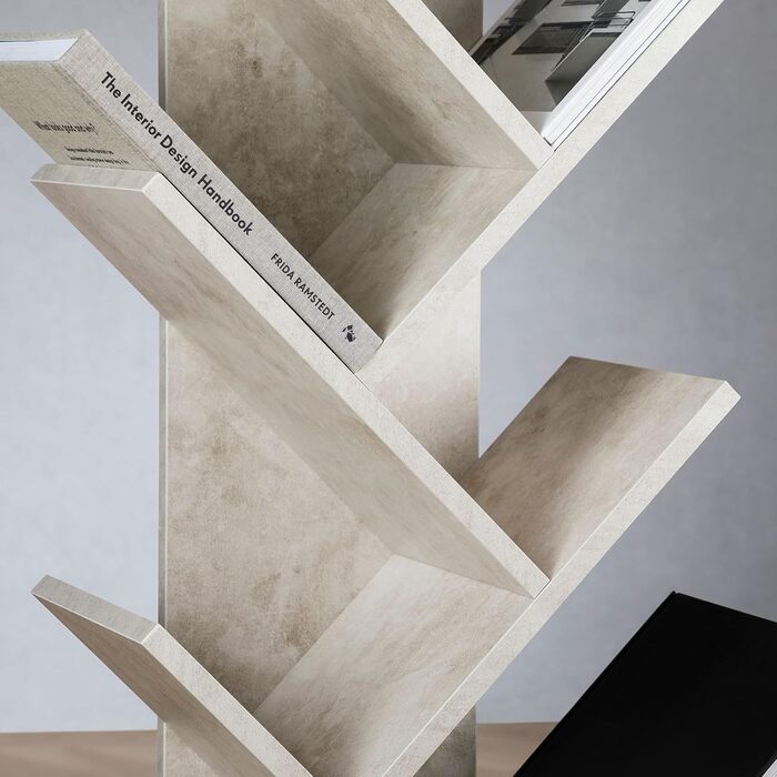 Стильна полиця для книг IDIMEX Jules з бетону - вільного типу, з високоякісної ДСП