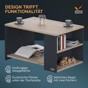 Журнальний столик Santa Cruz Wood/Grey 90x60x50см
