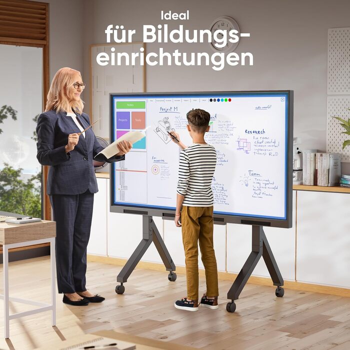 ONKRON Телевізійна стійка на коліщатках для телевізорів 70-110 дюймів, до 125 кг, з полицею, VESA 200x200-1000x800, чорна TS2081-B TS2081