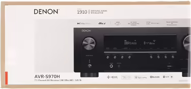 Denon AVR-S970H AV-ресівер 7.2, Hi-Fi підсилювач з Dolby Atmos, DTS:X, 8K HDMI, Bluetooth, Wi-Fi, AirPlay 2, HEOS, Alexa, чорний