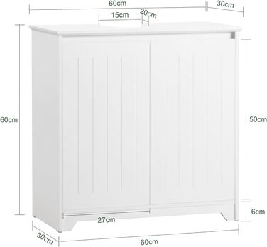 Вузька тумба для ванної SoBuy BZR109-W, біла, BHT 30x170x30см (підлогова шафа)