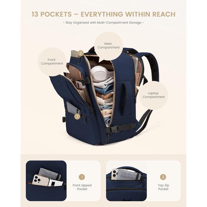 Рюкзак ручної об'єм OVEVOOK: дорожній, 40л, для ноутбука 17