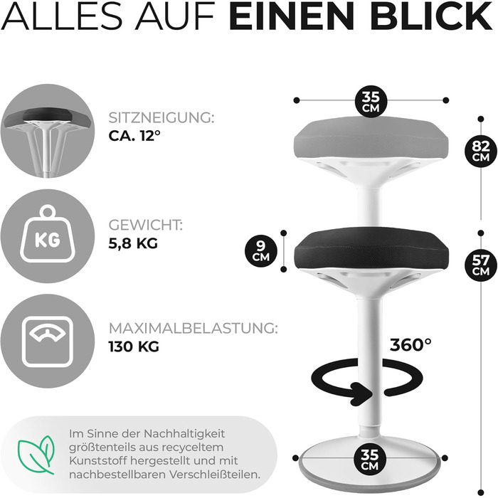 Офісний стілець SMART-Sitzen з ефектом свингу, регульована висота, чорний. Ергономічний стілець для дому та офісу, обертовий, нековзний.
